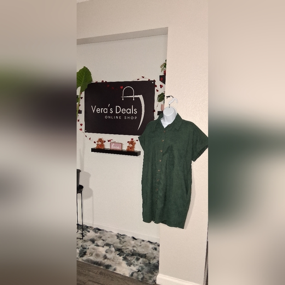 Green Button-Up Shirt - Picture 11 of 13